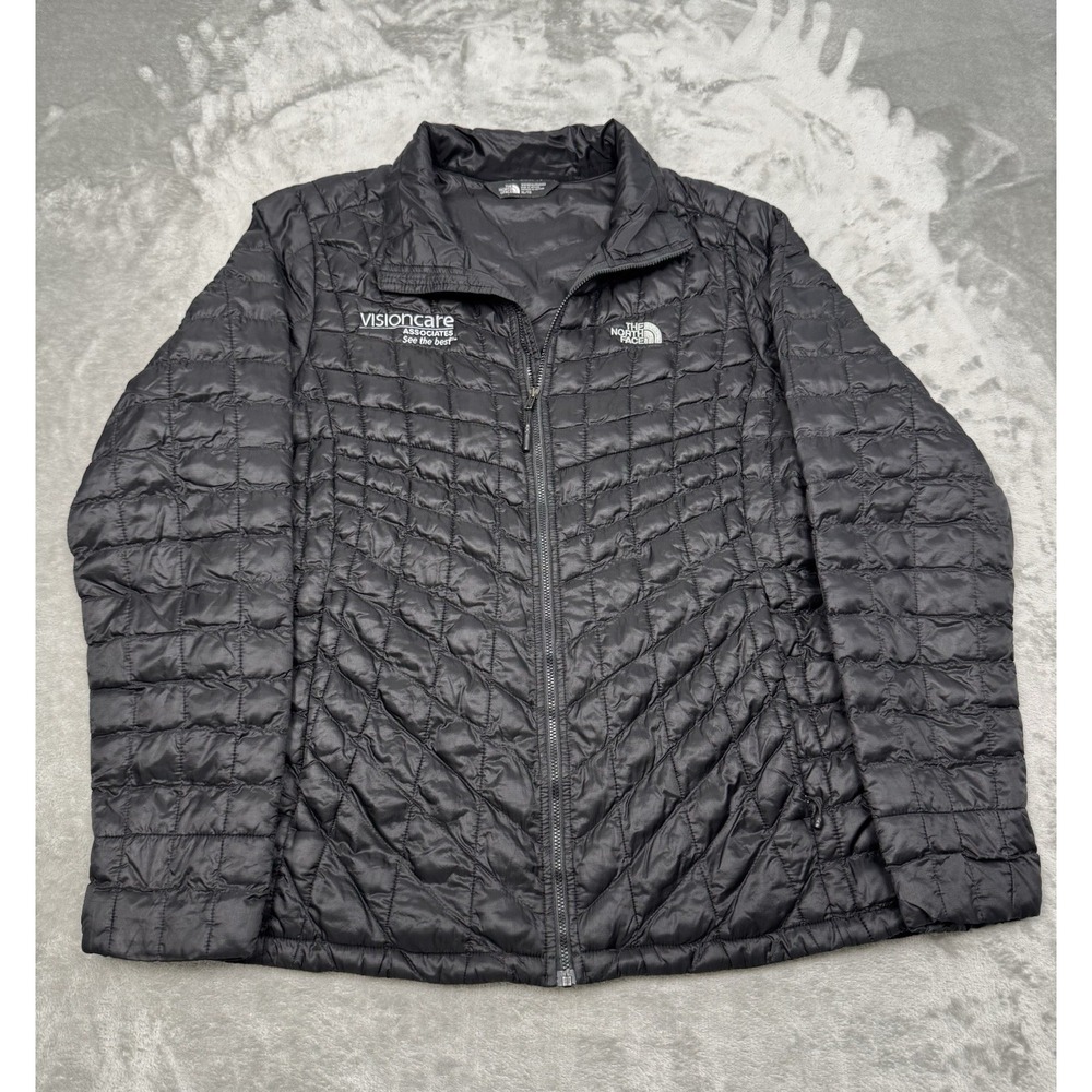 North Face Thermoball Jacket Womens XL Black Quilted Puffer Coat Logo Hiking